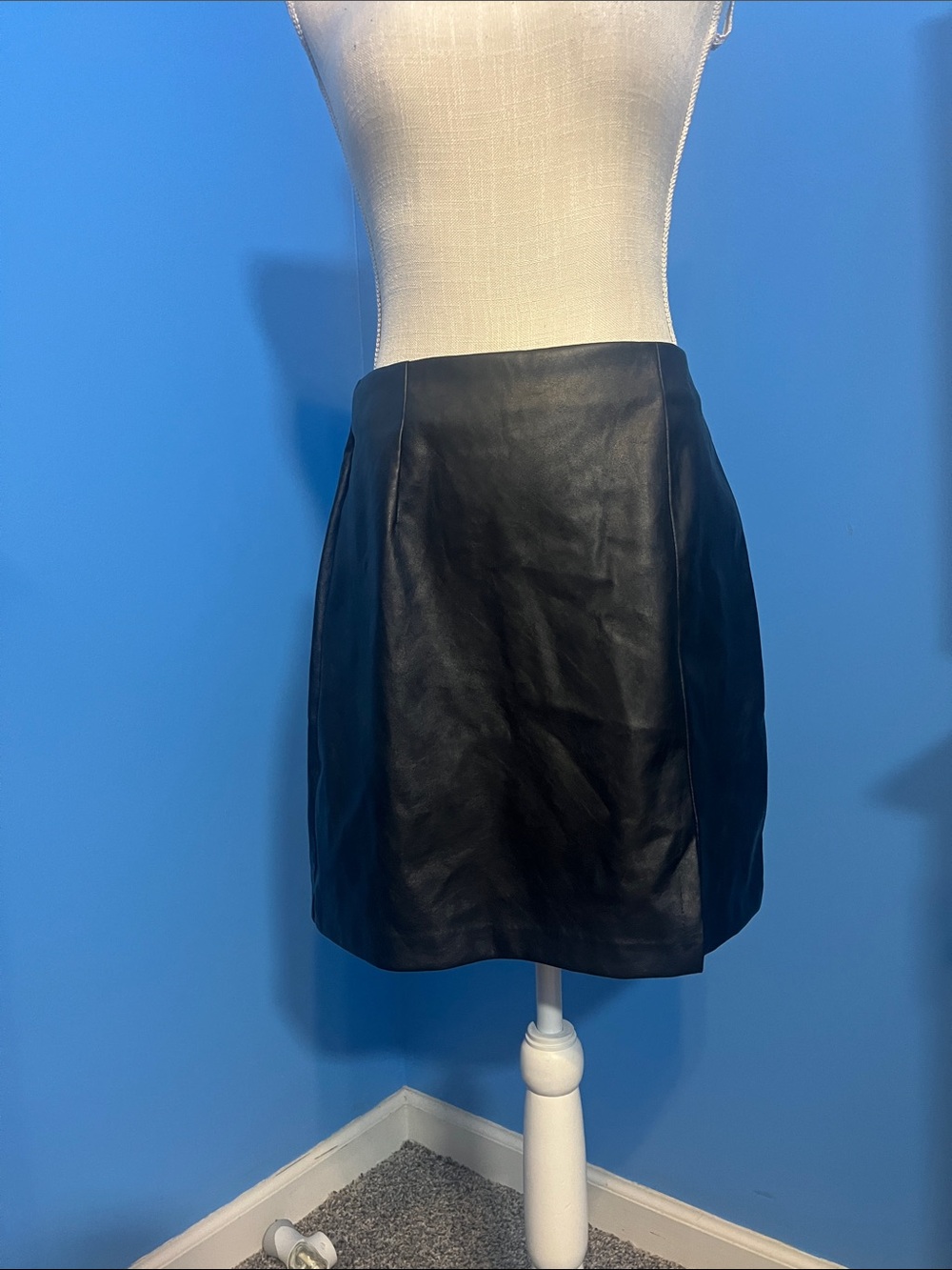 a.n.a Black Faux Leather Mini Skirt